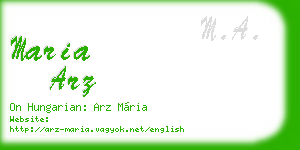 maria arz business card